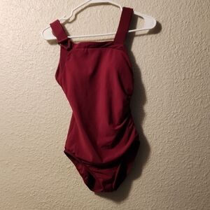 Aqua Green Women's Burgundy One Piece Swimsuit